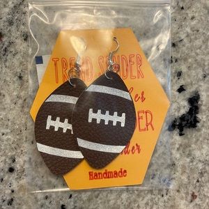 Faux leather Football Earrings